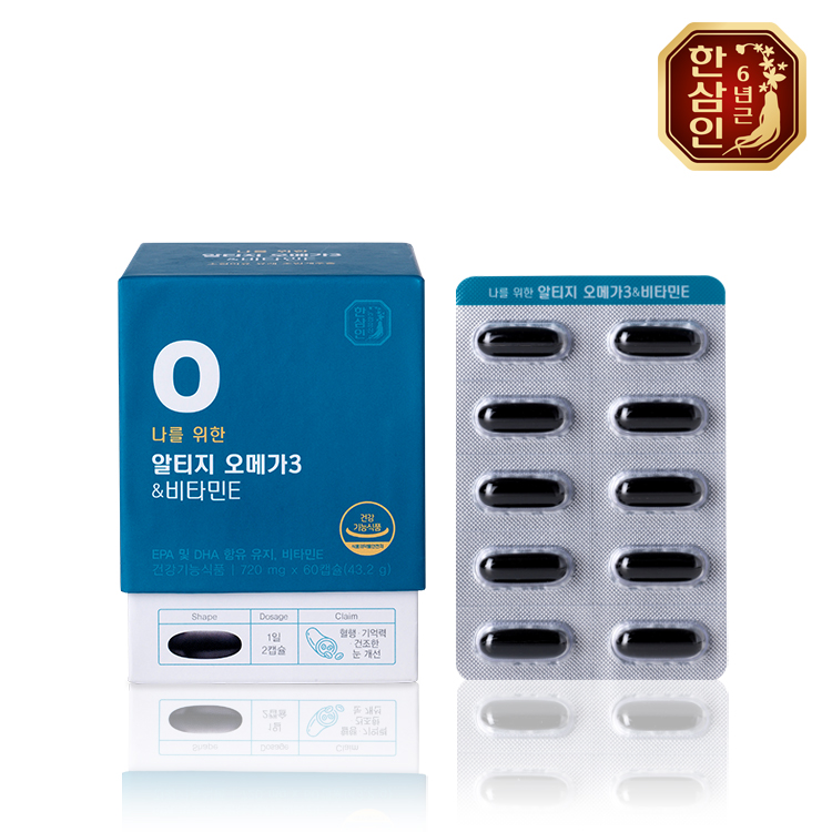 [농협홍삼 한삼인] 나를위한 rTG오메가3&비타민E 720mg x 60caps
