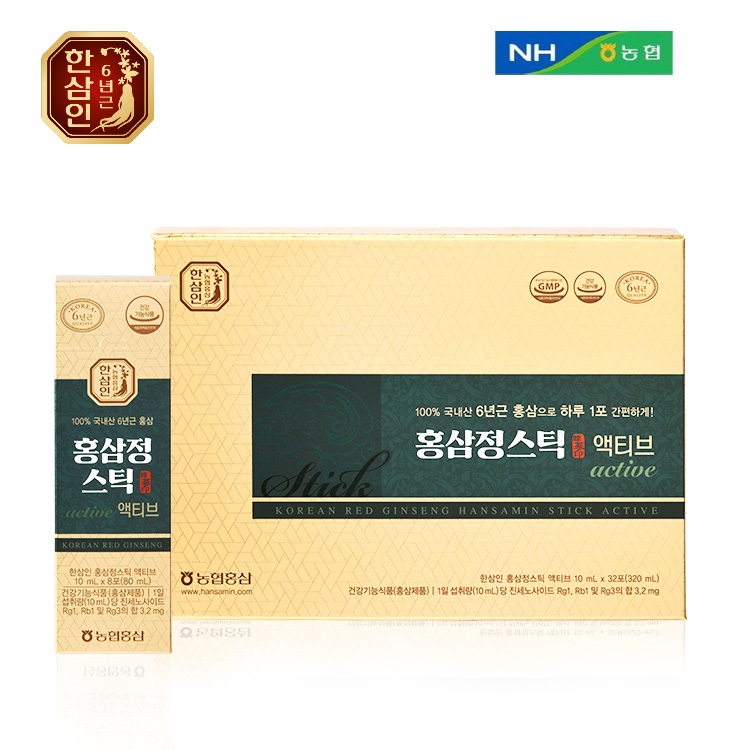 [농협홍삼 한삼인] 홍삼정스틱 액티브 10mL x 32포 (32일분) 1세트