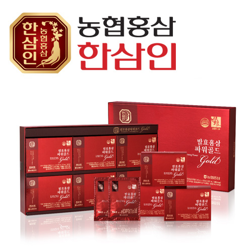 [농협 한삼인] 발효홍삼파워골드 50ml x 30포 + 쇼핑백