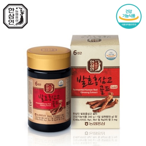 [농협 한삼인] 발효홍삼고골드 240g x 1병 + 쇼핑백 - 1P 선물용 사바리 케이스 포함