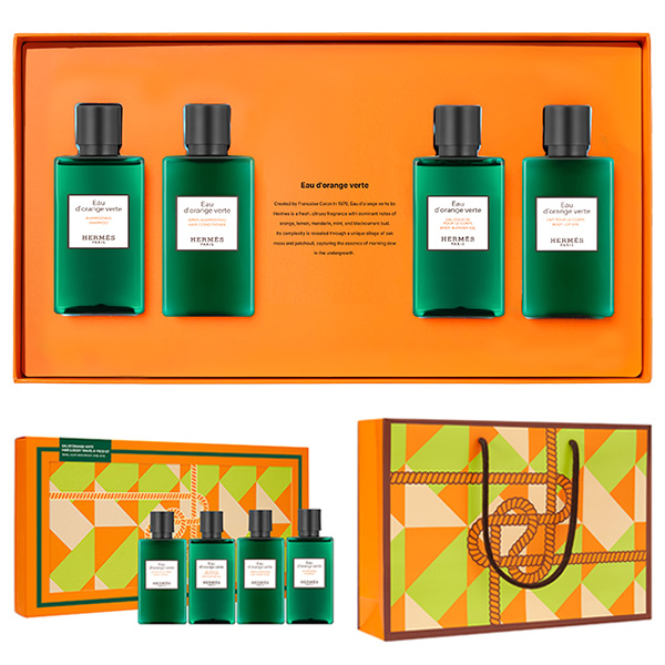 [Hermes] 에르메스 오도렌지 헤어&바디 트래블 4종키트(신형) + 쇼핑백포함