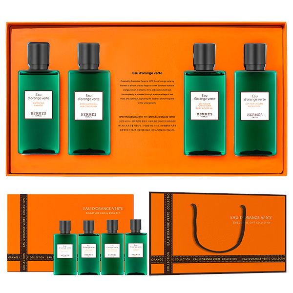 [Hermes] (NEW)에르메스 오도렌지 베르테 헤어&바디 4종세트 + 쇼핑백포함