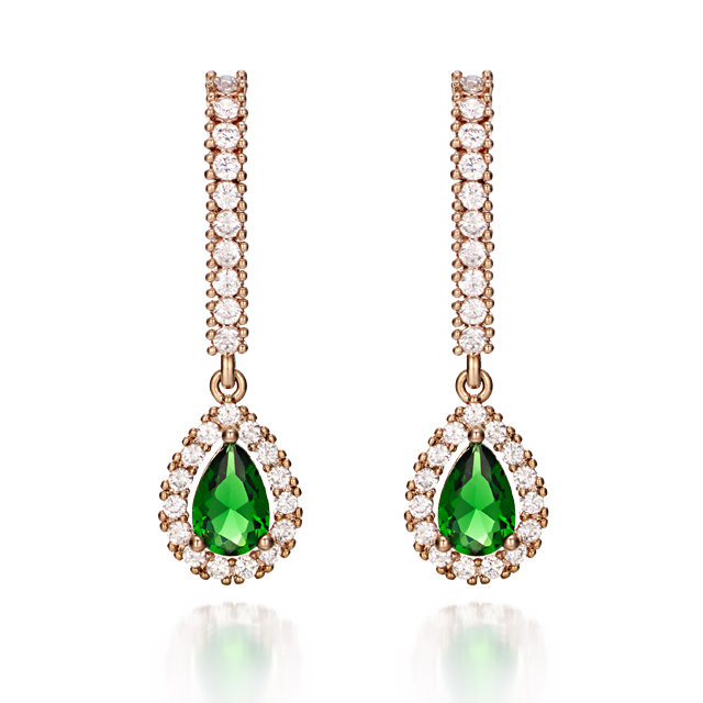 엘르주얼리 14K GF 그린 티어 드롭 귀걸이 ELGPEE185 