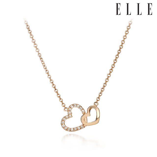 [만원의행복]엘르주얼리 투 하트 목걸이 ELBRNN119 