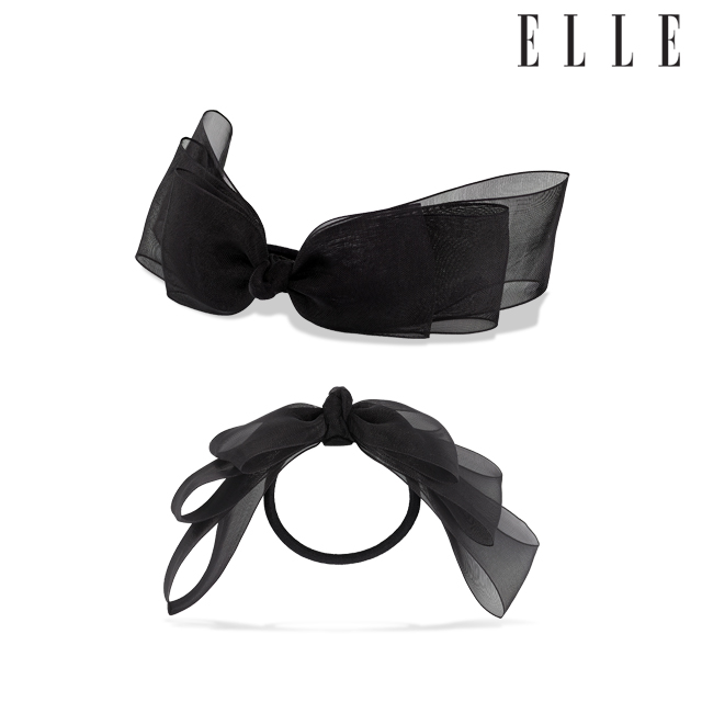 [만원의행복]엘르헤어 블랙 리본 헤어슈슈 ELSC006 