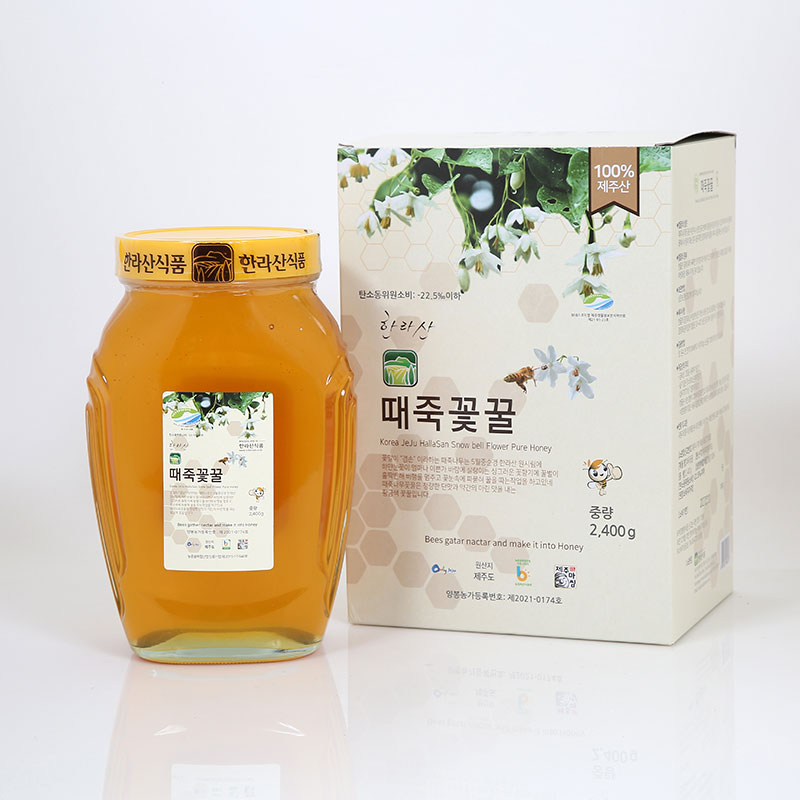 제주하우스 한라산 때죽꽃꿀 유리병 2.4kg