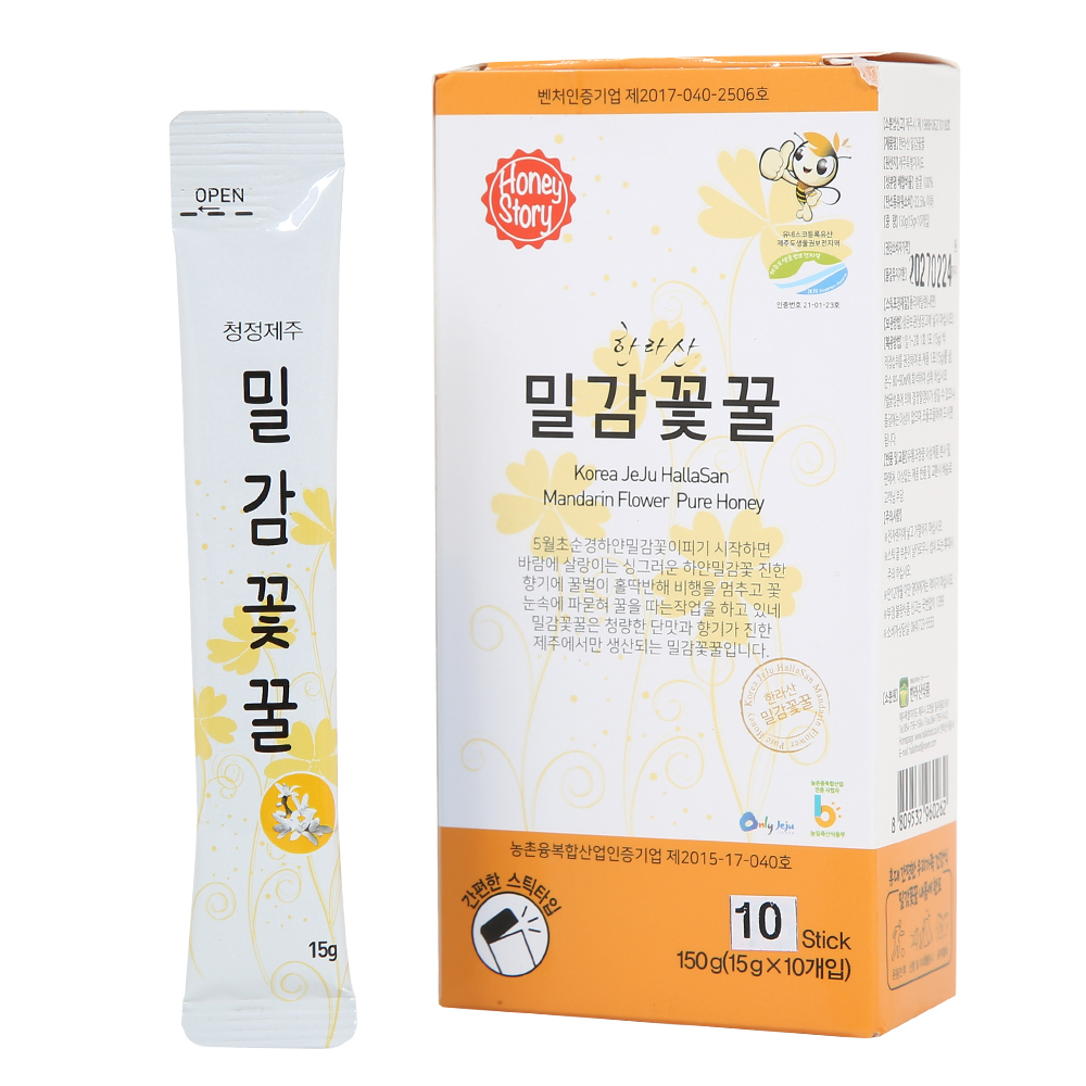 제주하우스 한라산 밀감꽃꿀 스틱 15g×10