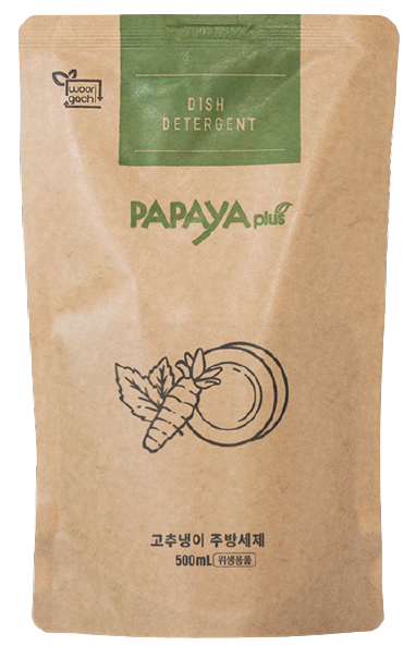 [만원의행복]파파야플러스 주방세제 500ml_파우치 x 3개