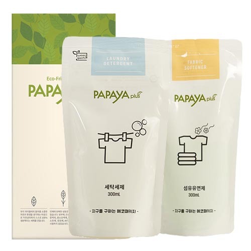 [만원의행복]파파야플러스 세제&유연제 리필 2종
