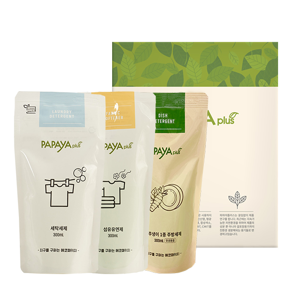 [만원의행복]파파야플러스 파우치300ml 리필 3종