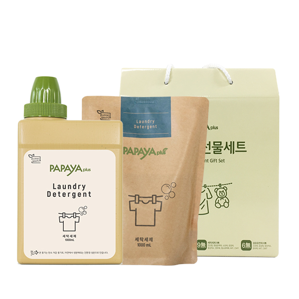 파파야플러스 저탄소 세제 본품리필 2종