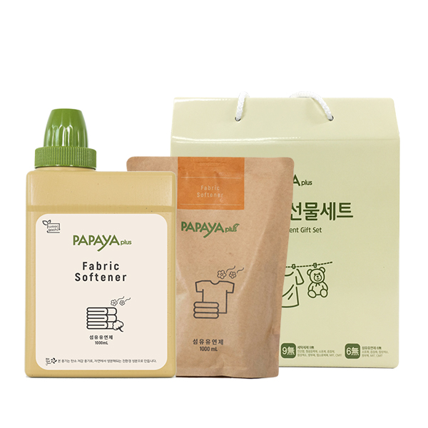 파파야플러스 저탄소 유연제 본품리필 2종