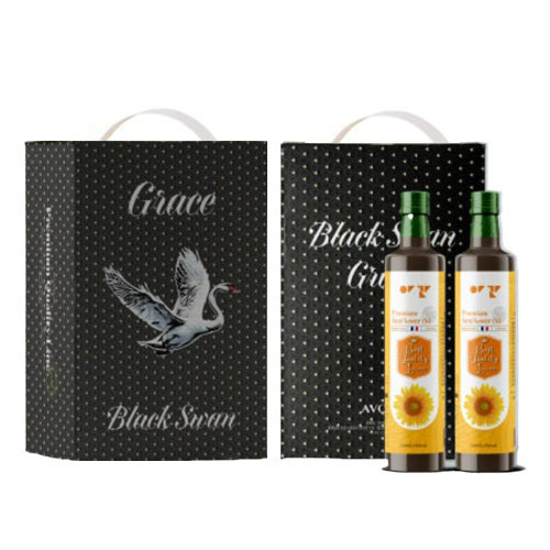 [아보아칸] 오일선물세트 블랙스완(해바라기오일250ML*2EA)+손잡이박스