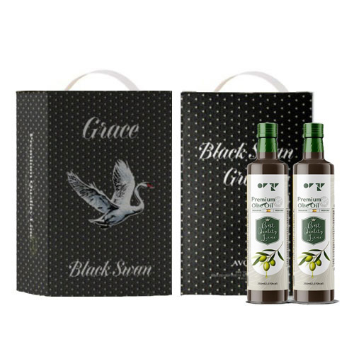 [아보아칸] 오일선물세트 블랙스완(올리브포마세250ML*2EA)+손잡이박스