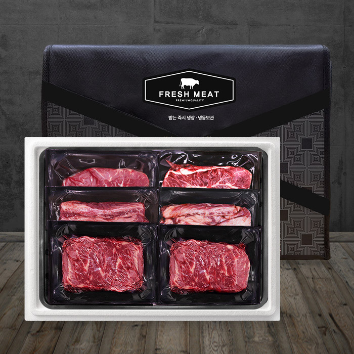 미국산 탑초이스 블랙앵거스 구이용 선물세트4호(총1.2kg/각400g/살치살+갈비살+부채살)