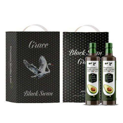 [아보아칸] 오일선물세트 블랙스완(아보카도 엑스트라버진250ML*2)+손잡이박스