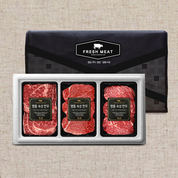 1+등급 숙성 한우 로스세트 3호(총1kg/꽃등심400+안심300+채끝300)