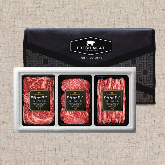 1+등급 숙성 한우 로스세트 4호(총1kg/꽃등심400+채끝300+특수부위300)