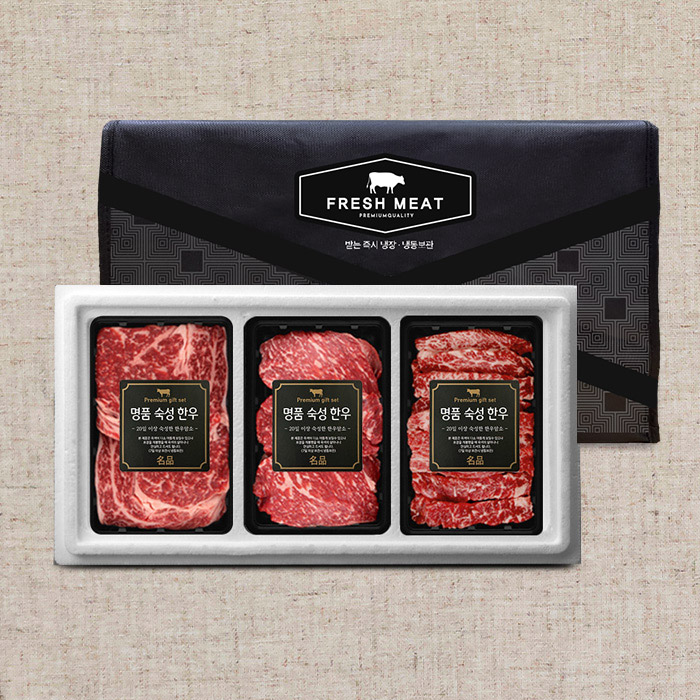 1+등급 숙성 한우 특수부위 혼합세트 2호(총1kg/꽃등심400+채끝300+갈비살300)