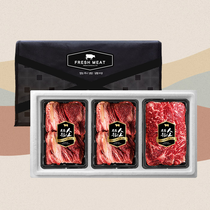 더 부드러운 국내산 소고기 선물세트 4호(총900g/각300g/꽃등심+꽃등심+채끝)