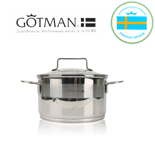 [스웨덴 직수입]고트만 명품 3중 바닥 스텐 양수냄비2.5L