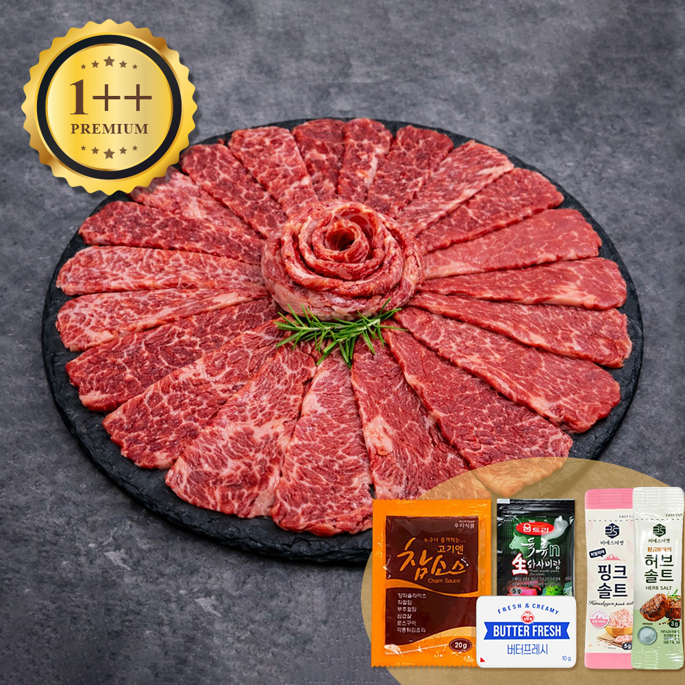 [안동누리名品한우] 1++투뿔 한우 특수부위 모둠한상 600g