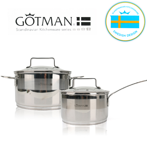 [스웨덴 직수입] 고트만 명품 3중 바닥 스텐 냄비세트 2Piece