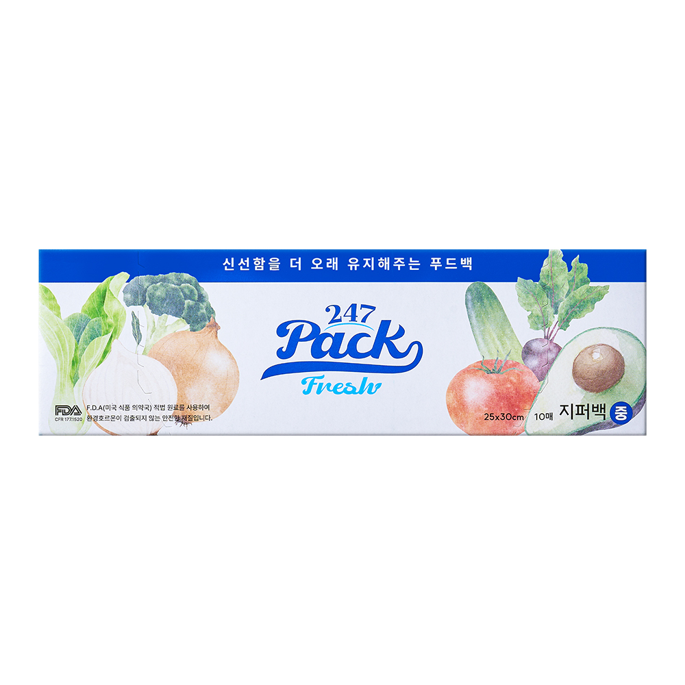 (백화점판매상품)247 프레쉬팩 뉴프리미엄 지퍼백 (중형)