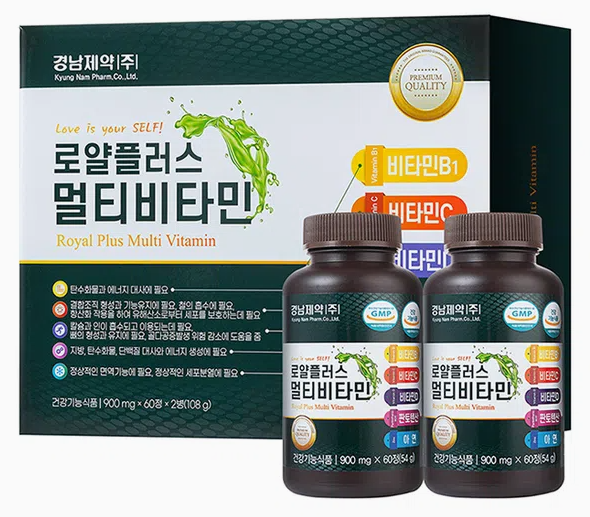 [만원의행복][경남제약] 로얄플러스 멀티비타민 900mg x 60정 x 2병